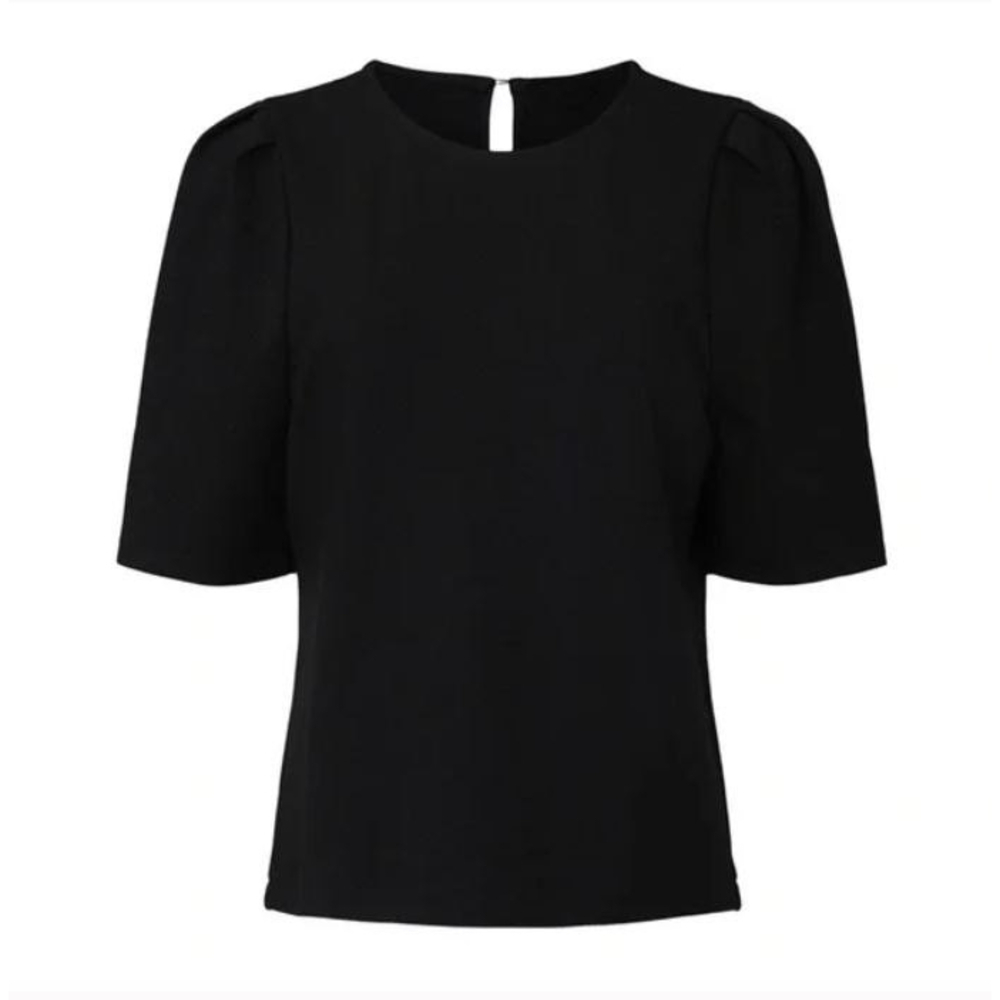J. Crew Puff Sleeve Pointe Top Blouse Keyhole Back Black Style AE781 Size XS - Picture 12 of 12